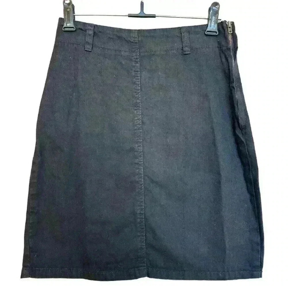 Vintage Limited Express Y2K 90s black denim a-line mini skirt size 5 - Picture 2 of 5